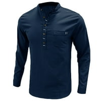 Muška košulja Jednobojna Ležerna modna postolja ovratnik dugih rukava s puloverske majice džepni gumb