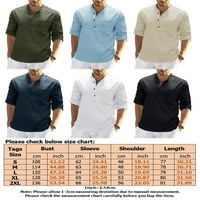 Grianlook muns majica Solid Color T majice s dugim rukavima za muškarce Ležerna majica Moda Henley vrat