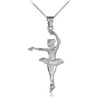 Zlatna balerina plesačica Čarm Privjesak ogrlica: 14k Privjesak sa lancem od 22