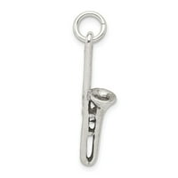 Jewels Sterling Silver Antiqued Trombone Charm