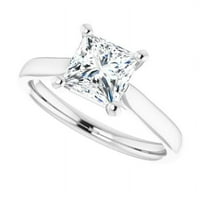 2. CT Solitaire Diamond za vjenčanice u obliku princeze za žene Čvrsti 14K bijelo zlato