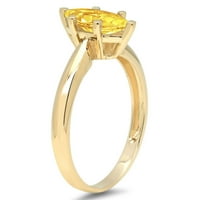 1. CT sjajan markizni rez simulirani žuti dijamant 14kyllow Gold Solitaire prsten sz 9.75