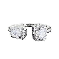 Žene prstenovi trendy šareni dragulj Nepravilni otvoreni prstenovi pravokutnik Ženski nakit nakita prstene