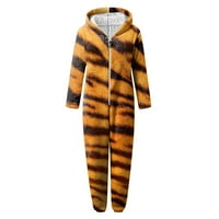 Drokolifer pidžame za žene Muškarci Unise odrasli Leopard Onesie Hoody Pajamas Zipper UP UP UP UP Pluš