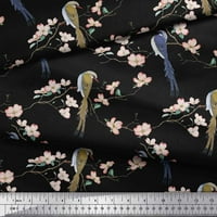 Soimoi crna pamučna kambrična tkaninska tkanina cvjetna i rajska Zašto ptice otisak šivaći tkaninu širok