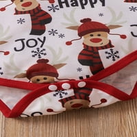 Qiylii Baby Boys Christmas Set za odjeću, Cartoon Elk Romper + Crveni šorc