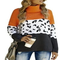 Turtleneck džemperi za žene pulover džemper s dugim rukavima Chunky pletene bluze prevelizirani džemperi Chunky Plit Jumper