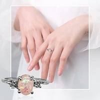 Yinguo Exquisite ženski srebrni prstenovi ovalni rez dijamant nakit rođendan Prijedlog poklona bridalna