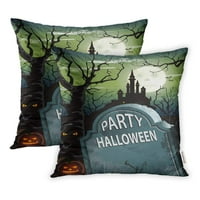 Dvorac Halloween party životinje Jesenski bat crne crtane crtane crtane proslave jastučnice za jastuk,