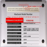 KAISHEK HARD CASS CASS SAMO Kompatibilna stara verzija MacBook Air 13 bez dodira bez USB-C + crni poklopac
