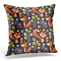 Cartoon Colorful FO vjeverice Drveće AFORNS listovi grana znakova jastučni jastučni jastučni poklopac jastuk