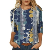 Fjofpr Ženski odjeća na vrhu ženske plus veličine cvjetne tiskane majice Dužina rukava s majicama sa