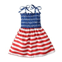 Penskaiy djeca dječje djevojke haljine haljine na plaži casual bez rukava američka zastava princeze