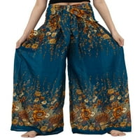 Abtel Woungewear Wide noga Palazzo Pant Baggy Hlače Dame Loase Fit Holiday Dno žut XL