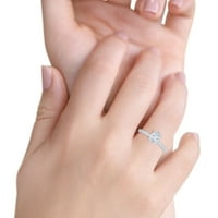Zaručni prsten sa pasijansom simulirani kubični cirkonijski sterling srebrna veličina 5
