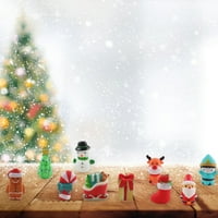 Postavite smiješne lutke prstena Santa Claus Christmas Drvo dizajn crtani ručni lutkački igrački božićni