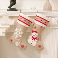 Bobasndm Božićna čarapa, 3D božićni likovi, snjegović, jelen, plišana sa laganim manšetom, božićne ukrase