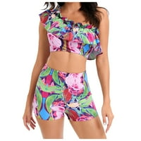 Gacuw bikini setovi za žene kupaći kostim za ženske kupaći kostimi bez rukava Top visokih strukova Boyshorts