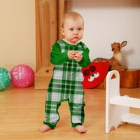 Smiješna božićna pjamas, smiješna porodica Božićni PJS podudaranje setova-bijelo zeleni bivolo plašten