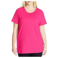 GDFUN majice za žene Žene Modni čvrsti boju Majica kratkih rukava plus veličine okruglih vrata