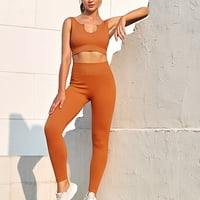 Jyeity stilski novi dolasci Casual SOLID bez rukava hlače Sportski set Yoga odijelo U-izrez BRA seksi