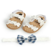 Biayxms Baby Girls Ljetne sandale, slatka antiklizačka mekana jedinarfula ravna cipele prva šetač, 0-18m