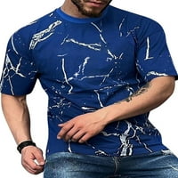 Sanviglor Mens T majice 3D print ljetni vrhovi bluza za vrat za vrat Baggy majica dnevni list Basic