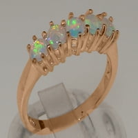 Britanci napravio je 10k Rose Gold Prirodni Opal Dame Vječni prsten - Opcije veličine - Veličina 10