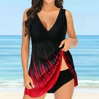 Rovga kupaći kostimi stilski ženski široki remen šareni ispisani plićak i kratke hlače plaža plaža Tankini