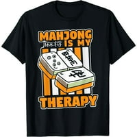 Mahjong majica Mahjong je moja terapija Funny Crna majica kratkih rukava