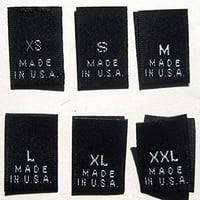PCS tkanine odjeće naljepnice Crne - XS S L XL XXL