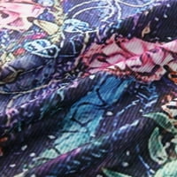 Ženska moda Nova pletena ispisana V-izrez Labavi Ležerne tanke dugih rukava Trendy Fall Went Odjeća