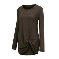PXIAKGY Bluze za žene labave majiceCotton Blend za nošenje dnevnog znamena Kafa + SAD: 6
