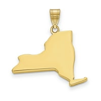 Carat u Karatsu 14k Žuto zlato New York State Privjesak šarm sa 14k žutom zlatnom laganom užad ogrlicu