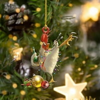 HonRane viseći ukras sa vrpcom Theoster TheMed Hanging Decoration Božićni pijetao viseći ukras Dvostrani