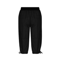 Cofeeemo ženske teretne hlače modne ležerne hlače u obliku čvrstog u struku A-line labave širok džep