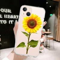 Dan zaljubljenih poklona Rose Sunflower Transparent Telefon za iPhone 13PRO, pro max, 12,12PRO, za iPhone11,