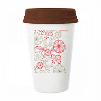 Crveno svježe cvijeće trava ukrasna kriglica kava pijenje staklo Pottery CEC CUP poklopac