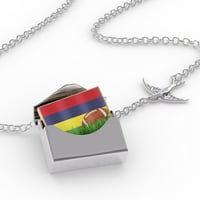 Ogrlica za zaključavanje sa zastavom Mauricijus u srebrnom kovertu Neonblond