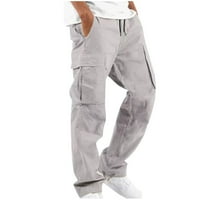 Lenago Cargo Radne hlače za muškarce Plus size Solid Ležerne prilike višestruki džepovi na otvorenom