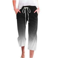HOMENESGENICIJA Clearance Wrist Hlače za žene Žene Ležerne prilike čvrste elastične struke Labave duge hlače sa džepom Caprisu