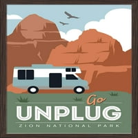 Nacionalni park Zion, Utah - Idite iz INPUG-a - Retro RV - umjetničko djelo u vezi sa fenjerom