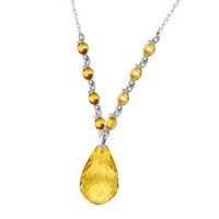 Galaxy Gold 11. CTW 14K 20 Čvrsta bijela zlatna ogrlica sa prirodnim cerinskim privjeskom