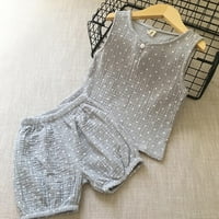Baby Boy Outfits Theddler Odjeća za bebe Ljetni odjevni outfit bez rukava geometrijski uzorak dva set mjeseci do godina za 18 mjeseci