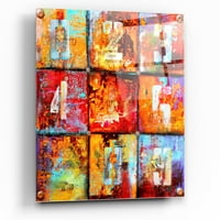 Epska umjetnost 'Deveti blok' Erin Ashley akrilna staklena staklena zida, 24 x24