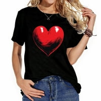 Red Heart ljetni ženski vrhovi grafička majica za modernu izgled Nacionalni dan Day Day
