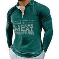 Majice PEDORT za muškarce sa dizajnom dugih rukava za odrasle majica Muška cool klasična majica zelena,