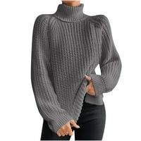 Vivianyo HD džemperi za žene Clearence Plus Veličina modnih žena dugih rukava policamarska turtlenack-vrat