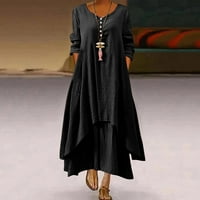 Haljine za ženske zabave Ležerne prilike, žene plus veličina dugačka maxi haljina vintage boho rukava
