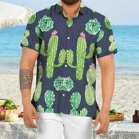 Muška majica Grafički ljetni plažni gumb Cvjetni izvor dolje tropsko kratki rukav ljetni vrhovi
